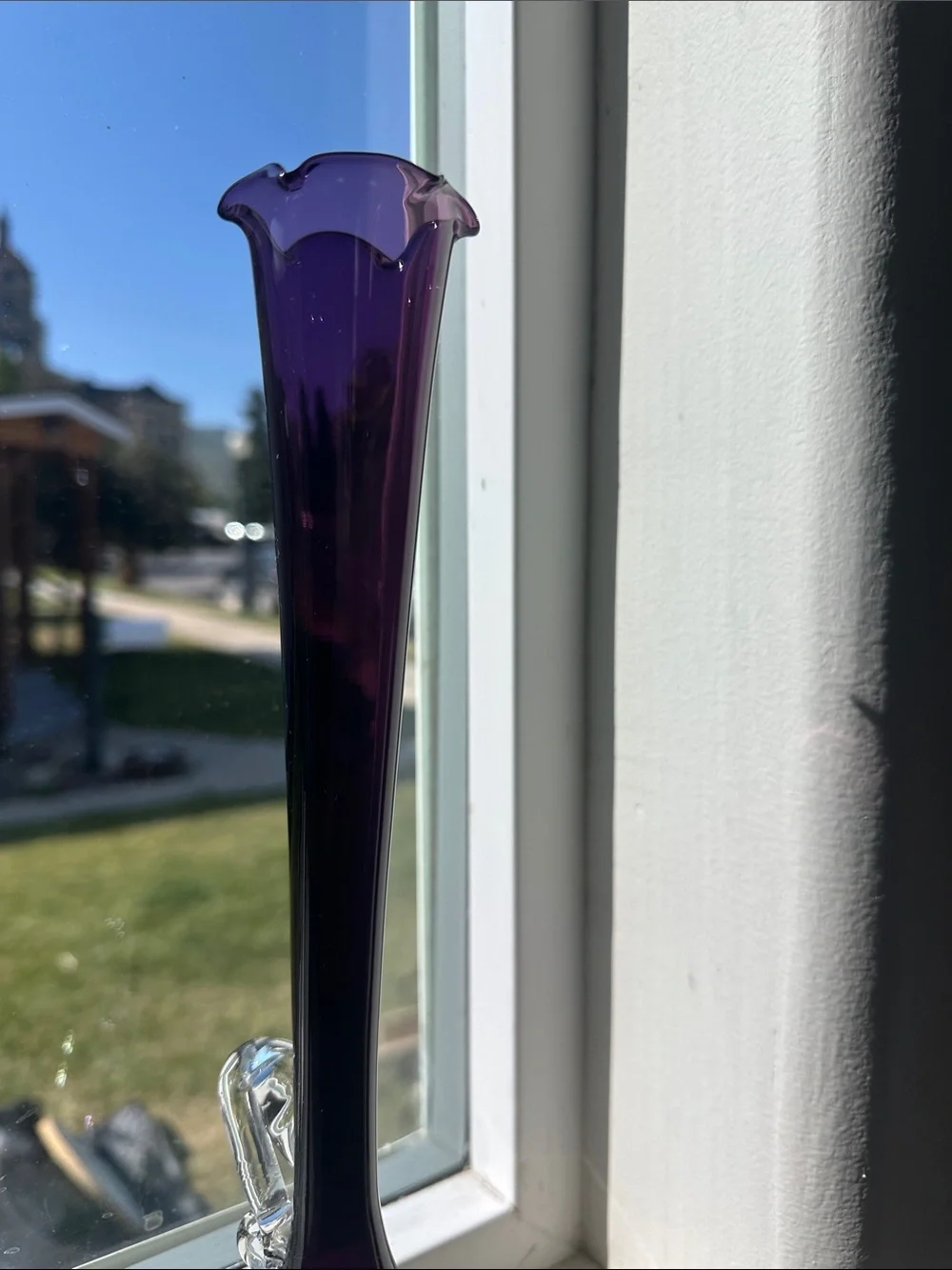 Vintage MCM Amethyst Art Vase - 12”